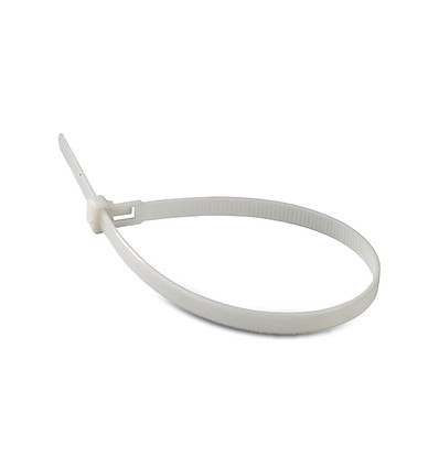 100x Kabelbindere / Kabelstrips - 3,5 x 200 mm, Hvid, 100 stk.