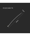 100x Kabelbindere / Kabelstrips - 3,5 x 200 mm, Hvid, 100 stk.