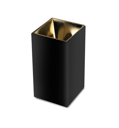 GU10 kvadratisk påbygningsspot - Sort/Guld, aluminium, IP20, 7,4 x 7,4 x 14cm