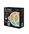 10m (2x5m) RGB strip sæt - inkl. fjernbetjening og strømforsyning, 4,8W/m, IP20