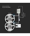 10m (2x5m) RGB strip sæt - inkl. fjernbetjening og strømforsyning, 4,8W/m, IP20