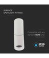 Påbygning Lampe GU10, hvid, 197mm