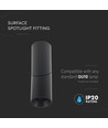 Påbygning Lampe GU10 197mm, Sort