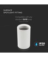 GU10 påbygningsspot - Rund, hvid, aluminium, IP20 indendørs, Ø6cm