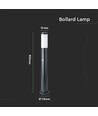 Pullertlampe E27 - PIR-sensor, rustfrit stål hus, 80 cm, Grå, IP44
