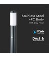 Pullertlampe E27 - PIR-sensor, rustfrit stål hus, 80 cm, Grå, IP44