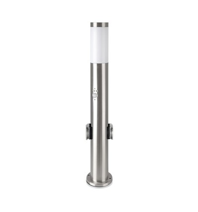 Pullertlampe - Rustfrit Stål (60 cm), PIR-sensor, Fatning, IP44, Satin Nikkel