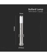 Pullertlampe - Rustfrit Stål (60 cm), PIR-sensor, Fatning, IP44, Satin Nikkel