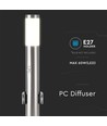 Pullertlampe - Rustfrit Stål (60 cm), PIR-sensor, Fatning, IP44, Satin Nikkel