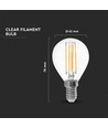 P45 LED Pære 6W E14 - Klart Glas, 2700K, 130lm/W