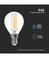 E14 6W LED kronepære - P45, filament, klart glas, 130lm/W, varm hvid, erstatter 60W