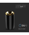 GU10 lampe - rund, sort, guld