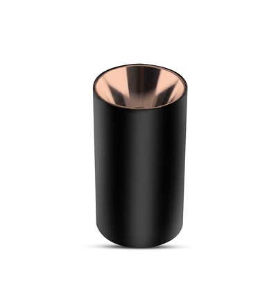 GU10 lampe - rund, sort+rosaguld