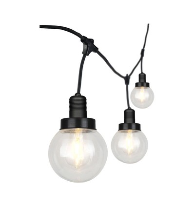 LED Lyssnor (3m) - Matt Sort IP65, med Pære (6 Pærer)