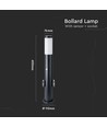 Pullertlampe - 60 cm, PIR-sensor, Fatning, Rustfrit Stål, IP44, Sort