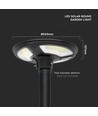 10W LED Solar Runde Have Lampe - Sensor RF Kontrol, 6500K, IP65