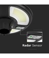 10W LED Solar Runde Have Lampe - Sensor RF Kontrol, 6500K, IP65