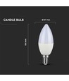 5,5W LED kertepære E14 - Bulb, Samsung Chip, 6400K, Dæmpbar