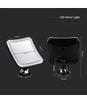 3,2W LED Spejllampe - 3xAA Batteri, Sort Hus, 16,2x19,2cm