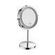 3W LED kosmetikspejl med lys - 7 tommer, 1X og 3X forstørrelse, 360° rotation, batteridrevet, krom finish