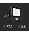 10W Projektør - PIR Sensor, Samsung Chip, 4000K, Sort Hus