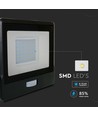 30W Projektør - PIR Sensor, Samsung Chip, 6500K, Sort Hus