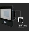 30W Projektør - PIR Sensor, Samsung Chip, 6500K, Sort Hus