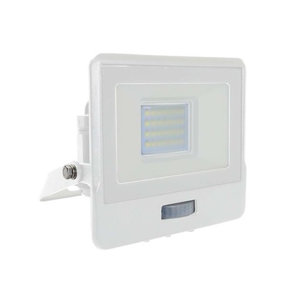 20W PIR sensor projektør - Samsung chip, 6500K, hvid hus