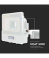 20W PIR sensor projektør - Samsung chip, 6500K, hvid hus