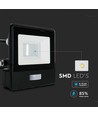 PIR Sensor Projektør 10W - Samsung Chip, 1m Kabel, 6500K, Sort Hus