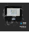 20W LED projektør med sensor - Samsung LED chip, IP65, sort, 1m kabel, kold hvid