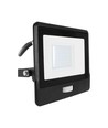 30W LED projektør med PIR sensor - Samsung LED chip, IP65, sort, 1m kabel, udendørs