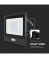 V-TAC PROJEKTØR 30W - PIR SENSOR, Samsung Chip, 1M KABEL, 6500K, SORT HUS