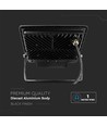PIR sensor projektør 50W - Samsung chip, 1m kabel, 6500K, sort hus