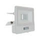 10W Projektør - PIR Sensor, Samsung Chip, 1m Kabel, 6500K, Hvidt Hus