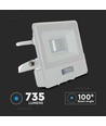 10W Projektør - PIR Sensor, Samsung Chip, 1m Kabel, 6500K, Hvidt Hus