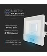 30W LED projektør med sensor - Samsung LED chip, IP65, 4000K, 1m kabel, udendørs