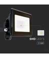 10W LED Projektør - Samsung Chip, Direkte Tilslutning, 4000K, Sort Hus