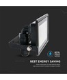 10W LED Projektør - Samsung Chip, Direkte Tilslutning, 4000K, Sort Hus