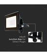 10W LED Projektør - Samsung Chip, Direkte Tilslutning, 4000K, Sort Hus