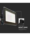 20W LED projektør - Samsung chip, direkte forbindelse, 6500K, sort hus