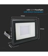 30W LED projektør, Samsung LED chip - IP65, kold hvid, sort, indbygget samleboks, udendørs