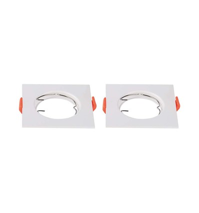2-pak GU10 lampe - firkantet, hvid