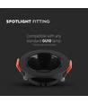 GU10/MR16 Downlight med sort reflektor - Uden lyskilde, Sort, Hul: Ø7,2 cm, mål: Ø8,5 cm