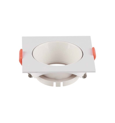 GU10 - lampe, kvadratisk, hvid ramme, hvid reflektor