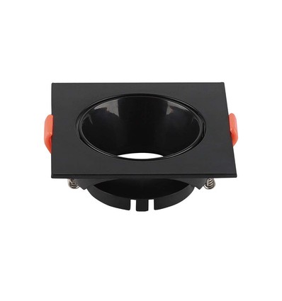 GU10 lampe - firkantet sort ramme + sort reflektor