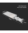 150W LED gadelampe med Samsung chip og sensor - 135lm/W, IP65, 6500K, grå, justerbar vinkel