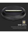 2W LED væglampe til trapper - Rund, sort, 3000K, 80lm, Ø15cm, inde / ude