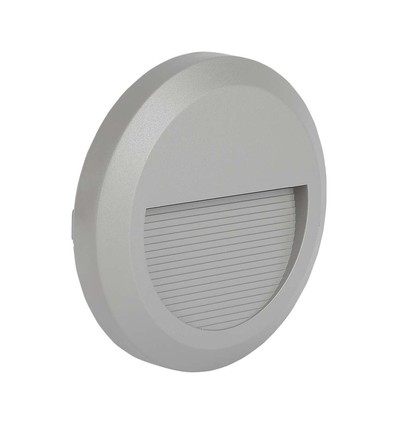 2W LED - Trin Lys, 3000K, Grå Hus, Rundt
