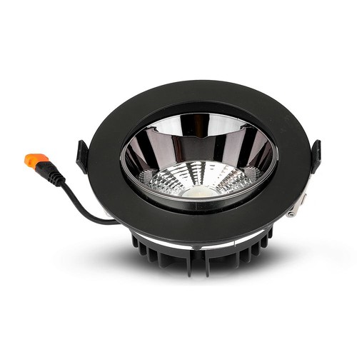 20W LED Reflektor COB Downlight - Samsung chip, 6400K, sort